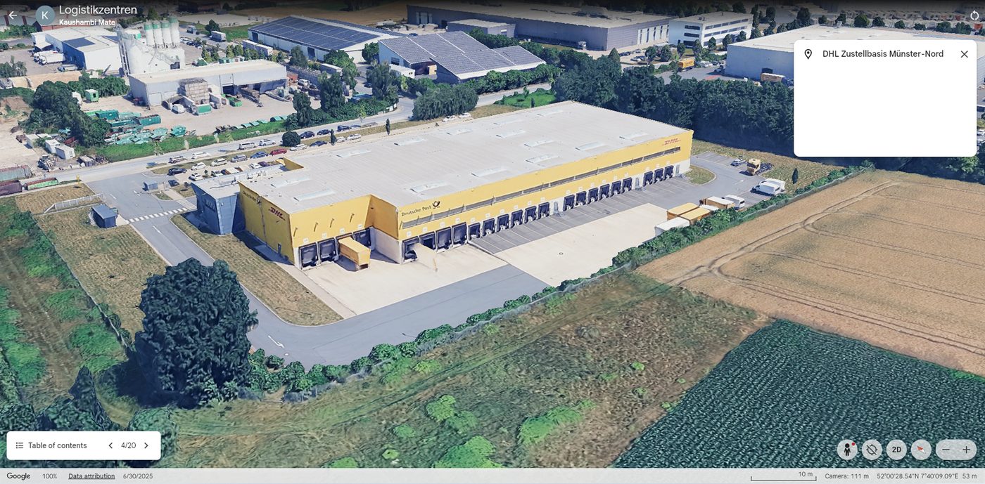 DHL Zustellbasis Münster-Nord, aerial view