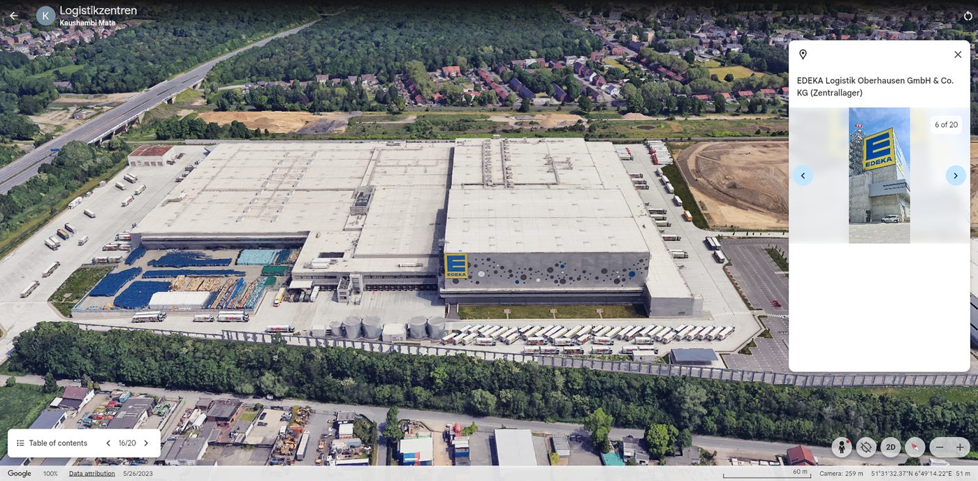 EDEKA Logistik Oberhausen, oblique aerial view