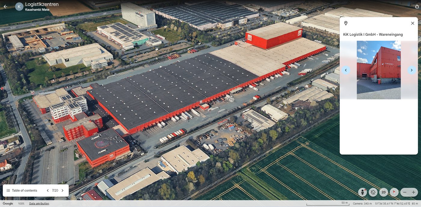 KiK Logistik GmbH Bönen, oblique aerial view