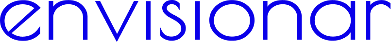 Envisionar wordmark in blue
