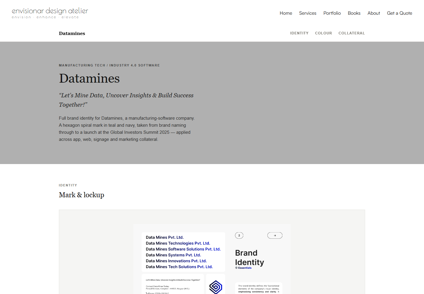 Datamines page on envisionar.in