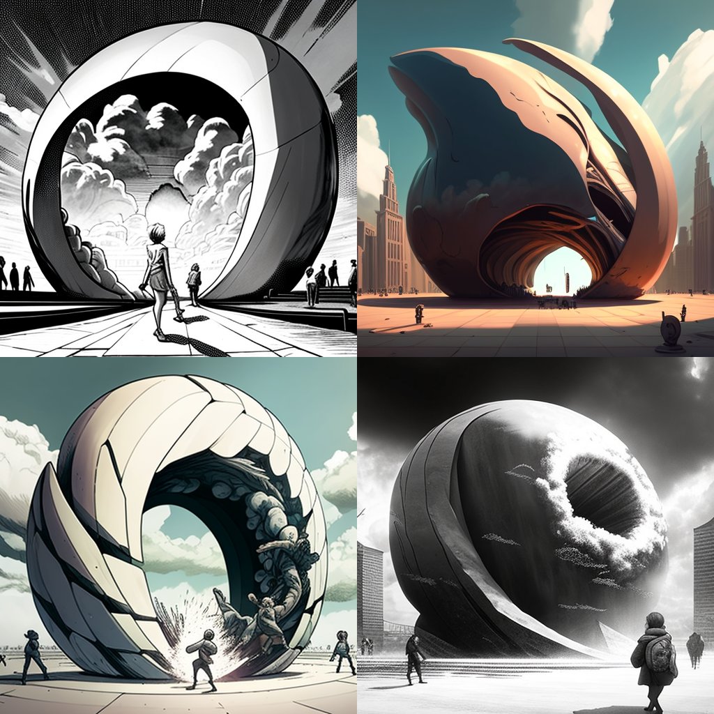 Four variations of sculptural shells